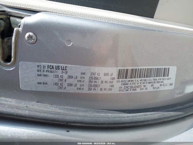 2018 Chrysler Pacifica Touring L მანქანა იყიდება აუქციონზე, vin: 2C4RC1BGXJR246575, აუქციონის ნომერი: 45454446