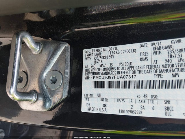 Ford Escape Titanium 2015 1FMCU9J97FUA07317 Image 9