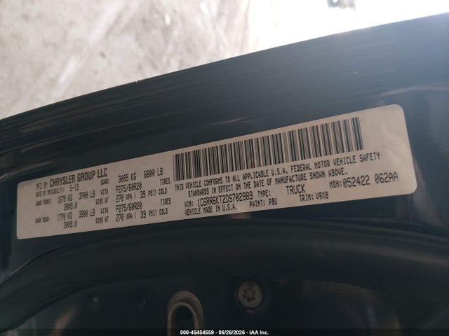 Aukcja sprzedaży 2013 Ram 1500 Express, vin: 1C6RR6KT2DS702989, numer aukcji: 45454559