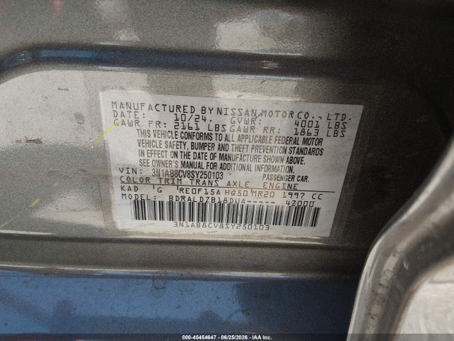 Nissan SENTRA SV 2025 3N1AB8CV8SY250103 Image 9