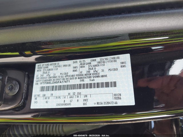 Ford F-150 King Ranch 2025 1FTFW6LD9SFA17471 Image 9