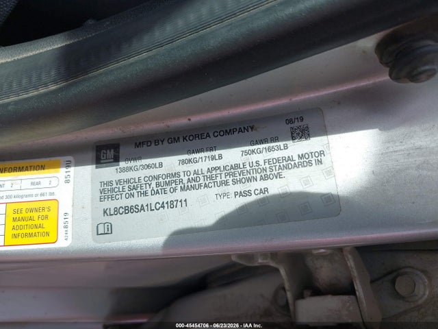 Chevrolet Spark Fwd Ls Automatic 2020 KL8CB6SA1LC418711 Image 9