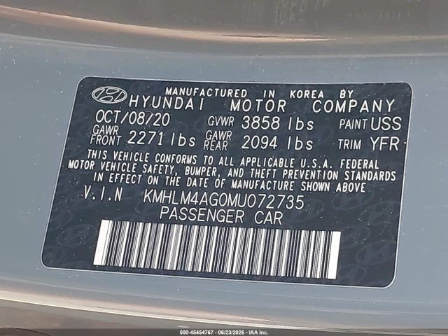 Hyundai ELANTRA SEL 2021 KMHLM4AG0MU072735 Image 9