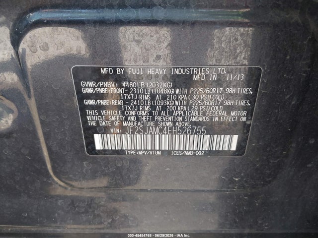Subaru Forester 2.5i Touring 2014 JF2SJAMC4EH526755 Image 9