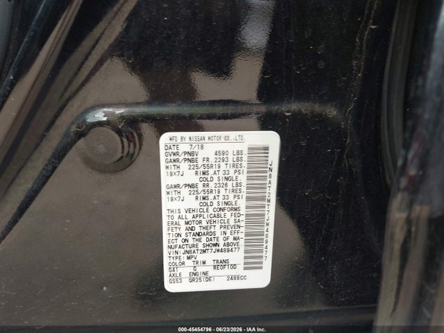 Продажа на аукционе авто 2018 Nissan Rogue Sl, vin: JN8AT2MT7JW489477, номер лота: 45454796