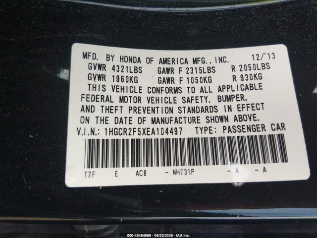 1HGCR2F5XEA104497 Honda Accord Sport