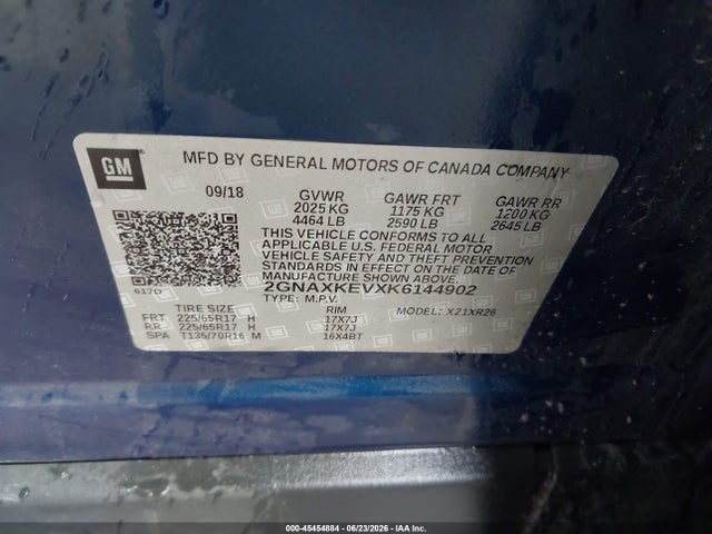 Chevrolet EQUINOX LT 2019 2GNAXKEVXK6144902 Image 9