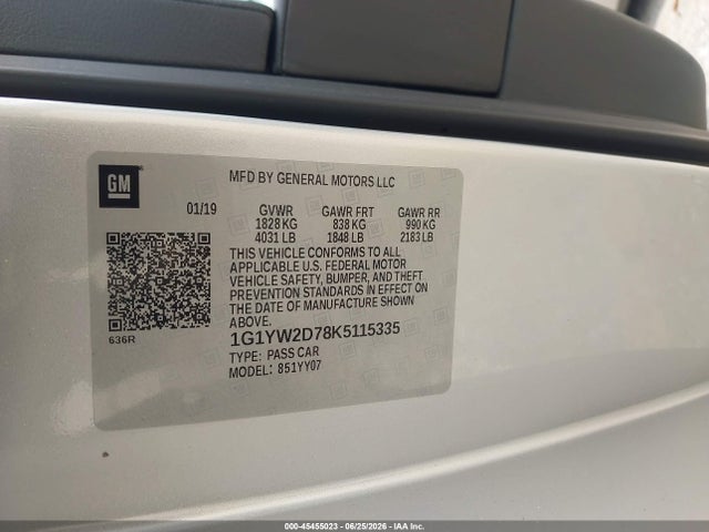 1G1YW2D78K5115335 Chevrolet Corvette Grand Sport