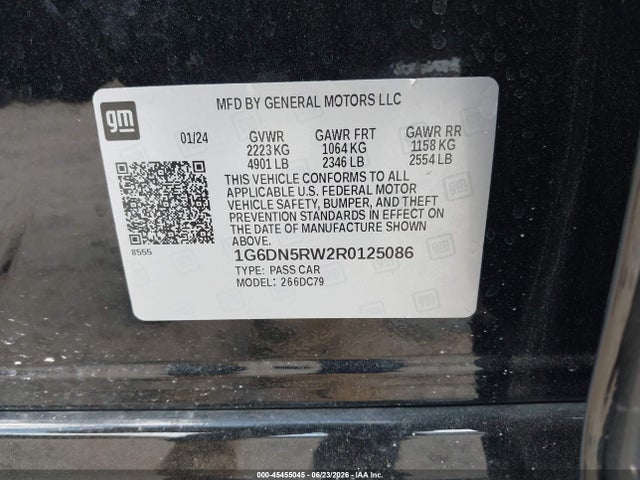 Продаж на аукціоні авто 2024 Cadillac Ct5 Premium Luxury, vin: 1G6DN5RW2R0125086, номер лоту: 45455045