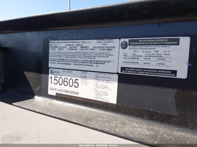 Kaufman Trailer 2019 5SHFL4337KB000040 Image 9