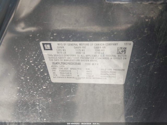 GMC Terrain Sle-2 2017 2GKFLTEK2H6262848 Image 9