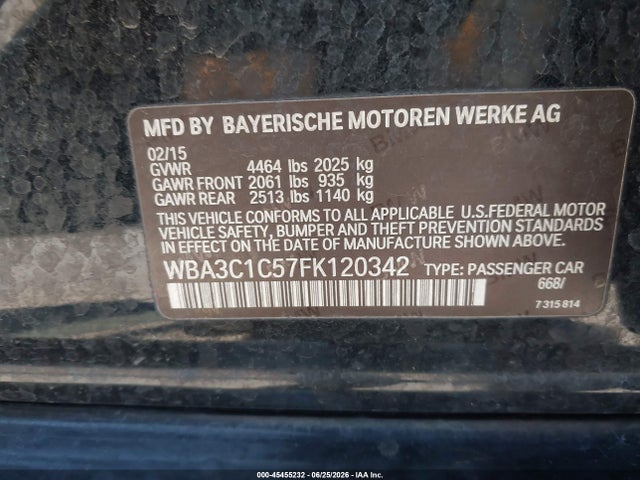 Продажа на аукционе авто 2015 Bmw 328i, vin: WBA3C1C57FK120342, номер лота: 45455232