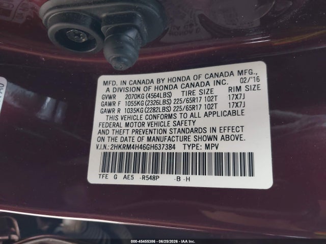 Honda CR-V SE 2016 2HKRM4H46GH637384 Image 9