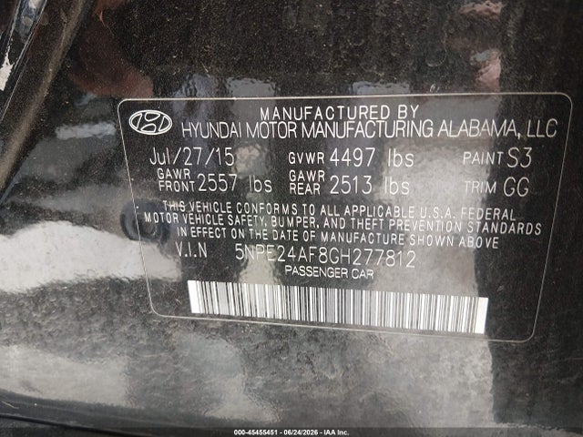 Hyundai SONATA SE 2016 5NPE24AF8GH277812 Image 9