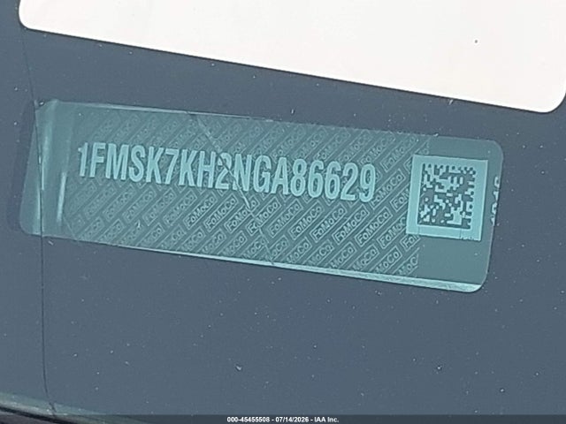 Aukcja sprzedaży 2022 Ford Explorer St-line, vin: 1FMSK7KH2NGA86629, numer aukcji: 45455508