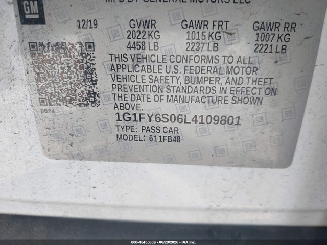 1G1FY6S06L4109801 Chevrolet Bolt Ev Fwd Lt