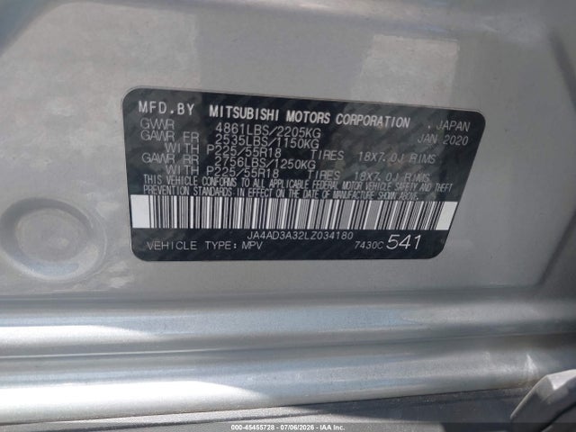 Mitsubishi Outlander Sel 2.4 2020 JA4AD3A32LZ034180 Image 9