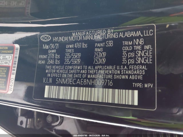 Hyundai Tucson Limited 2022 5NMJECAE8NH009716 Image 9