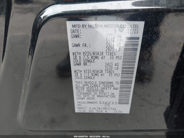 5N1AL0MN0FC556233 Infiniti QX60