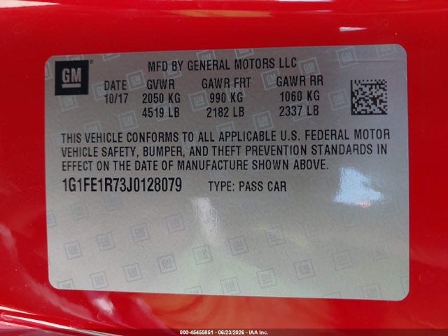 1G1FE1R73J0128079 Chevrolet Camaro 1ss