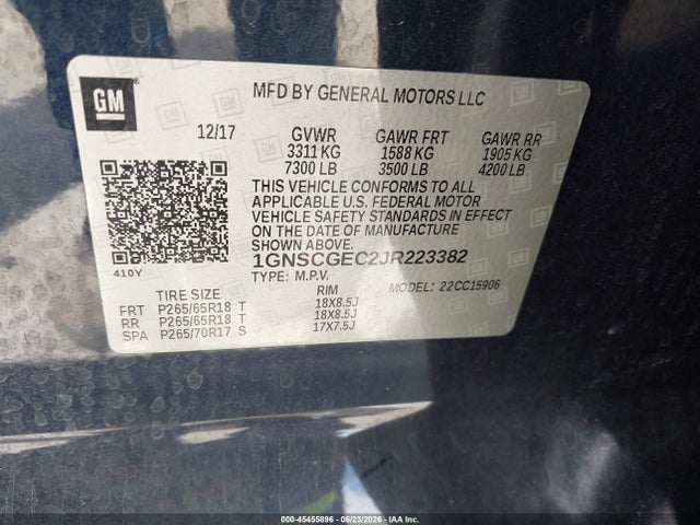 Chevrolet Suburban Ls 2018 1GNSCGEC2JR223382 Image 9
