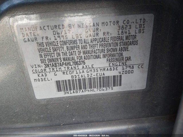 Nissan SENTRA SV 2017 3N1AB7AP4HL706375 Image 9