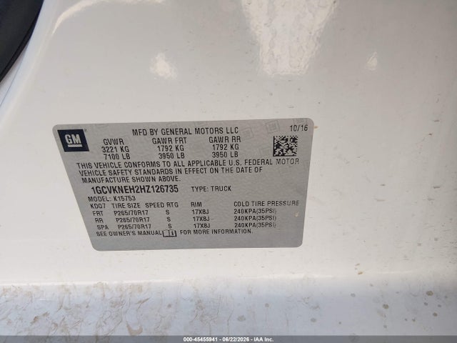 1GCVKNEH2HZ126735 Chevrolet Silverado 1500 Work Truck