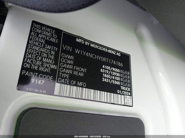 W1Y4NCHY0RT174186 Mercedes-Benz Sprinter 2500 High Roof 4-cyl Diesel Ho