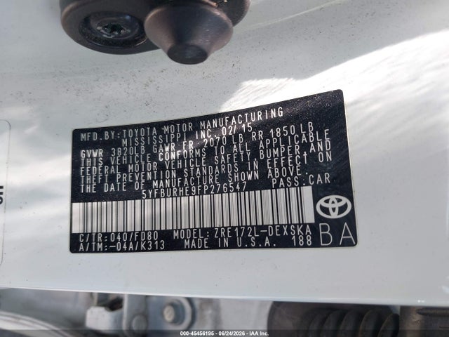 Toyota Corolla S Plus 2015 5YFBURHE9FP276547 Image 9
