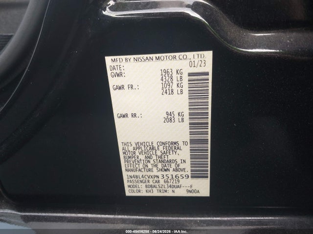 1N4BL4CVXPN351659 Nissan Altima Sr Fwd