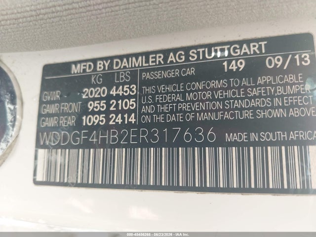 WDDGF4HB2ER317636 Mercedes-Benz C 250 Sport