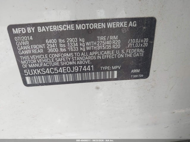 5UXKS4C54E0J97441 BMW X5 Xdrive35d