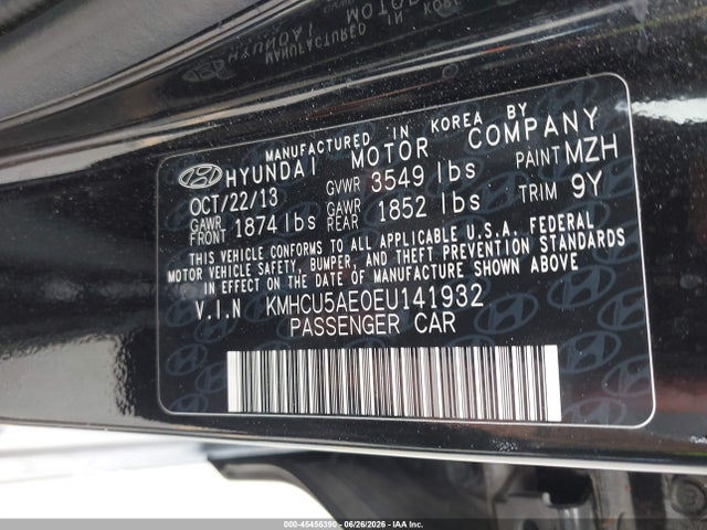 Aukcja sprzedaży 2014 Hyundai Accent Se, vin: KMHCU5AE0EU141932, numer aukcji: 45456390
