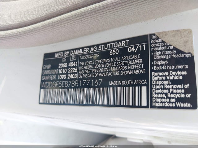 Продаж на аукціоні авто 2011 Mercedes-benz C 300 Luxury/sport, vin: WDDGF5EB7BR177167, номер лоту: 45456447