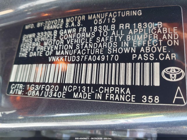 Toyota YARIS L 2015 VNKKTUD37FA049170 Image 9