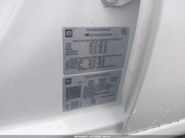Продаж на аукціоні авто 2025 Gmc Sierra 1500 4wd  Short Box At4, vin: 1GTUUEE82SZ303989, номер лоту: 45456477