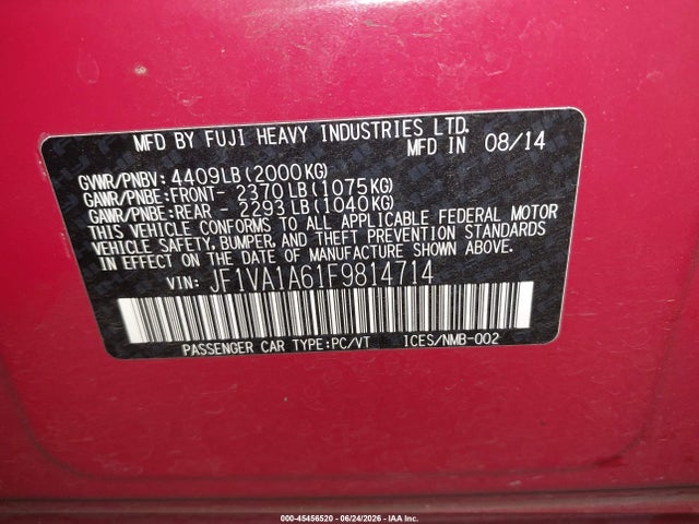 JF1VA1A61F9814714 Subaru WRX