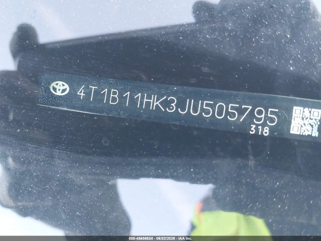 45456524 :رقم المزاد ، 4T1B11HK3JU505795 vin ، 2018 Toyota Camry Se مزاد بيع