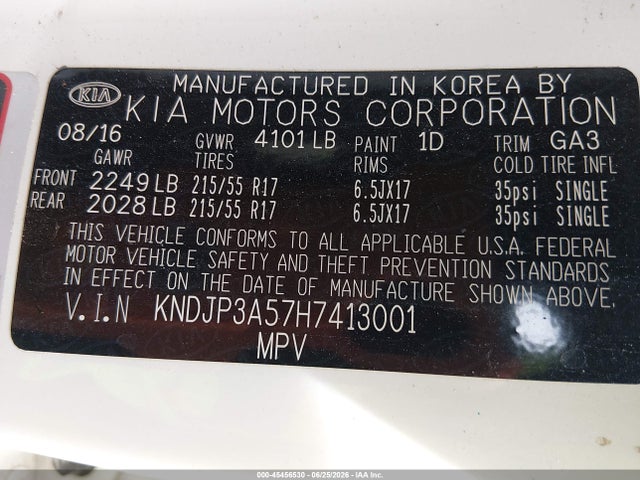 Aukcja sprzedaży 2017 Kia Soul +, vin: KNDJP3A57H7413001, numer aukcji: 45456530