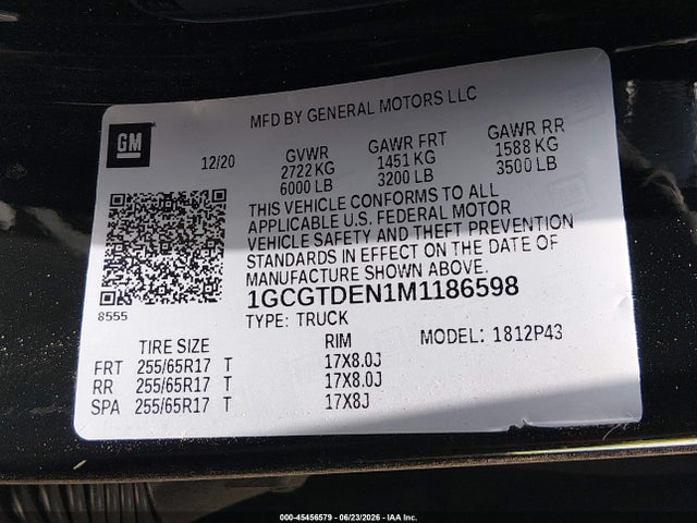 1GCGTDEN1M1186598 Chevrolet Colorado 4wd Short Box Z71