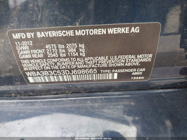 Продажа на аукционе авто 2013 Bmw 328i Xdrive, vin: WBA3B3C53DJ698665, номер лота: 45456584