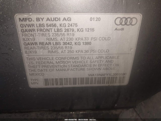 Aukcja sprzedaży 2020 Audi Q5 Premium Plus 45 Tfsi Quattro S Tronic, vin: WA1BNAFY1L2055590, numer aukcji: 45456796