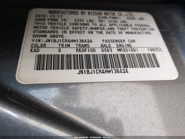 JN1BJ1CR4HW136424 Nissan Rogue Sport S