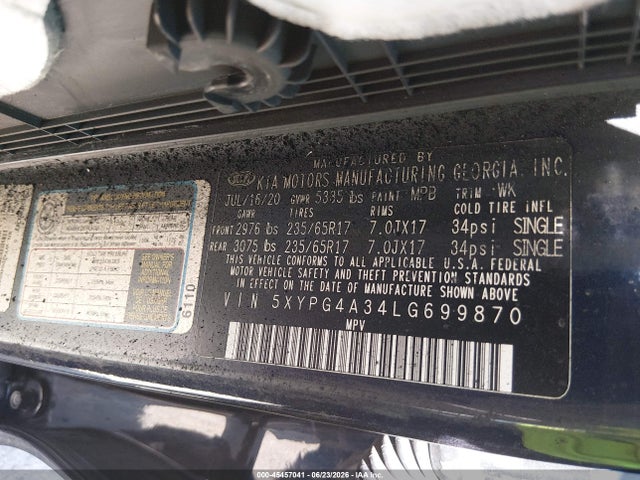 KIA Sorento 2.4l Lx 2020 5XYPG4A34LG699870 Image 9