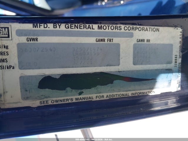 45457107 :رقم المزاد ، 1GCDC14H2GF397779 vin ، 1986 Chevrolet C10 مزاد بيع