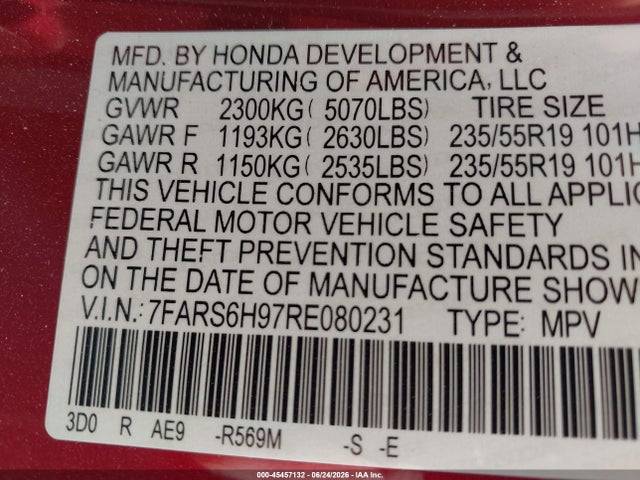 7FARS6H97RE080231 Honda Cr-v Hybrid Sport Touring