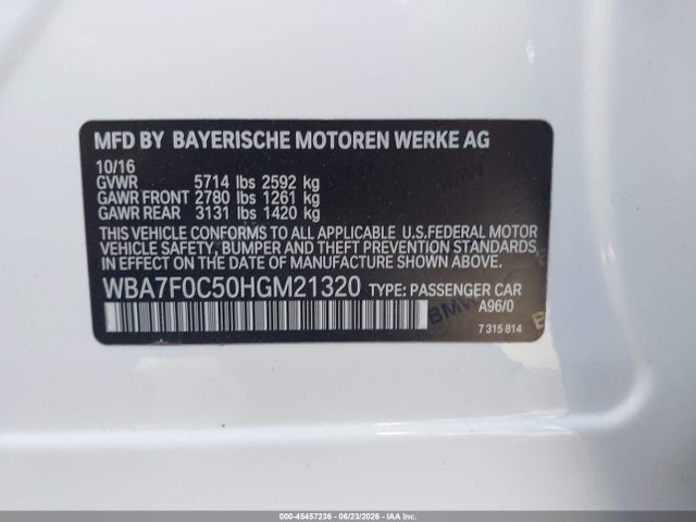 WBA7F0C50HGM21320 BMW 750i
