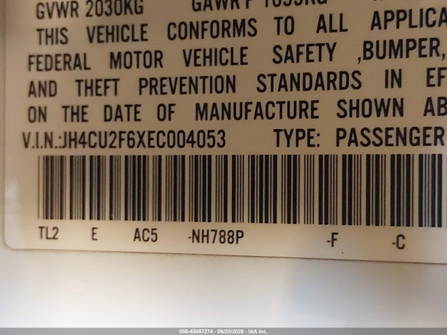 Aukcja sprzedaży 2014 Acura Tsx 2.4, vin: JH4CU2F6XEC004053, numer aukcji: 45457274