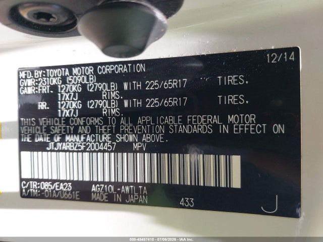 JTJYARBZ5F2004457 Lexus Nx 200t F Sport
