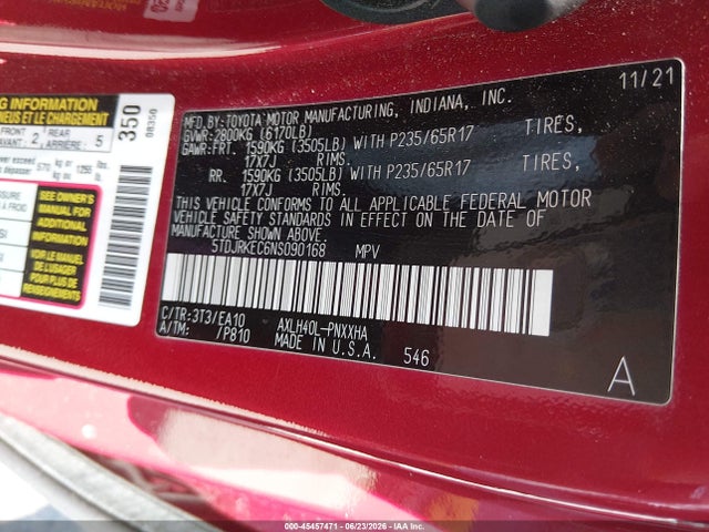 Toyota SIENNA XLE 2022 5TDJRKEC6NS090168 Image 9